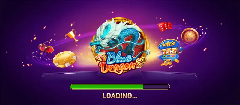 Blue Dragon 777 app loading screen on Android devices